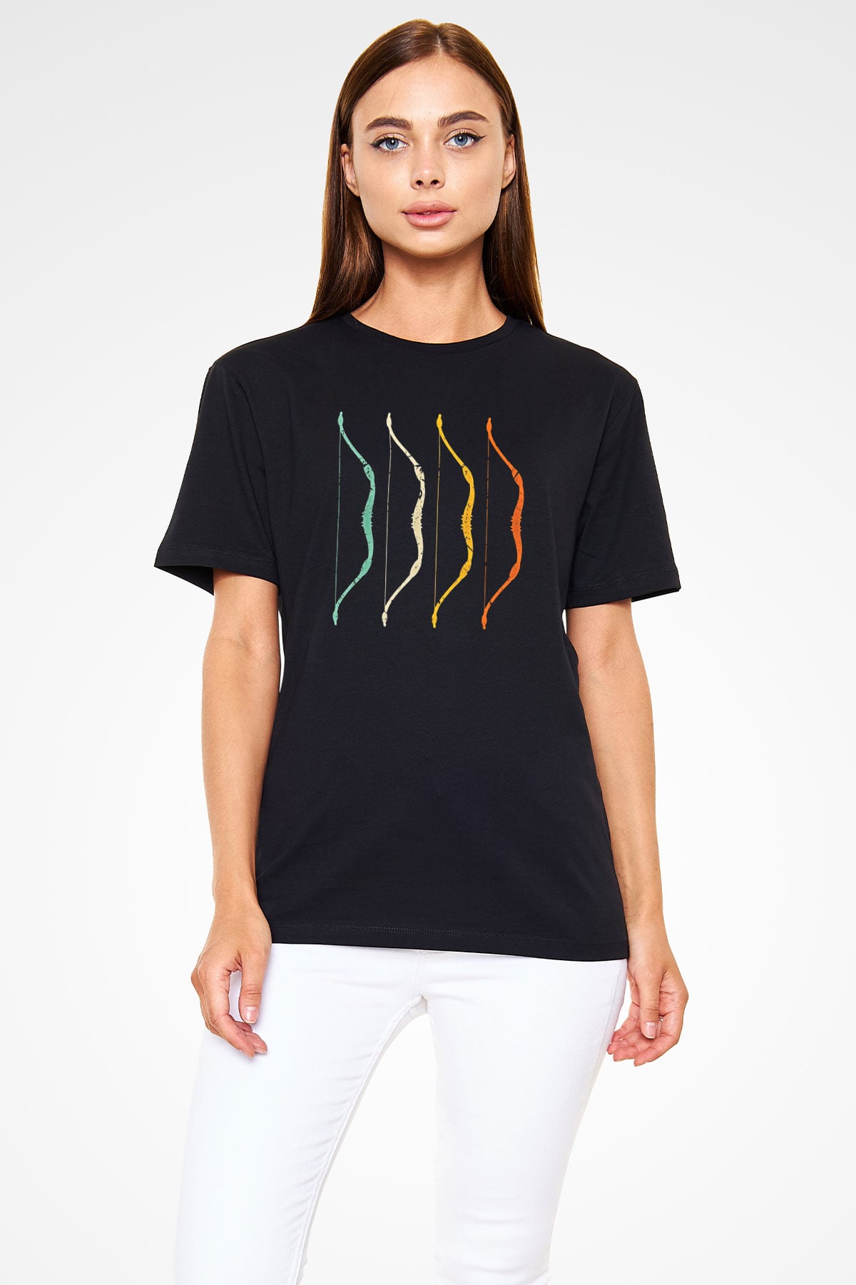 Avcılık - Hunting Baskılı Unisex Siyah Tişört - Tshirt