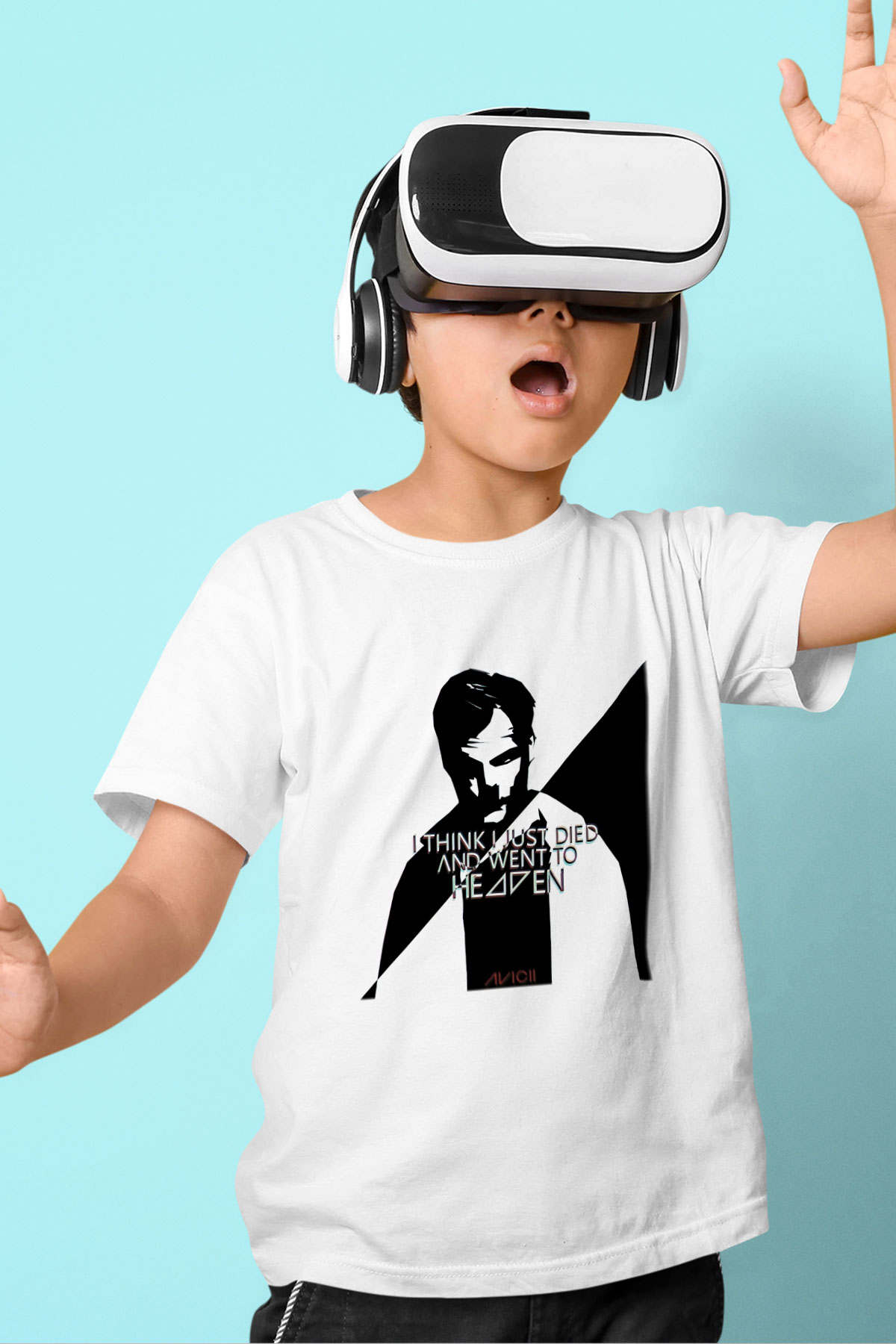 Avicii Baskılı Beyaz Unisex Çocuk Tişört