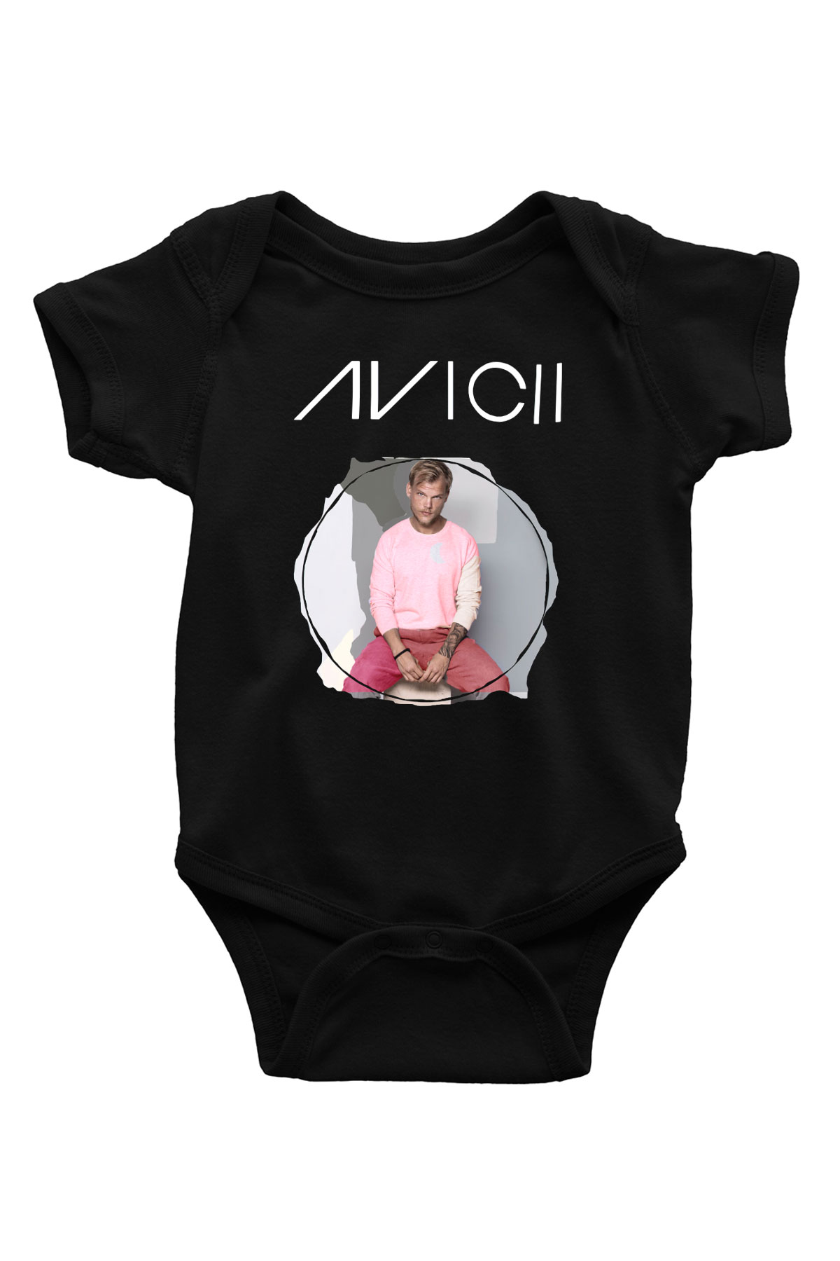 Avicii Baskılı Siyah Bebek Body - Zıbın