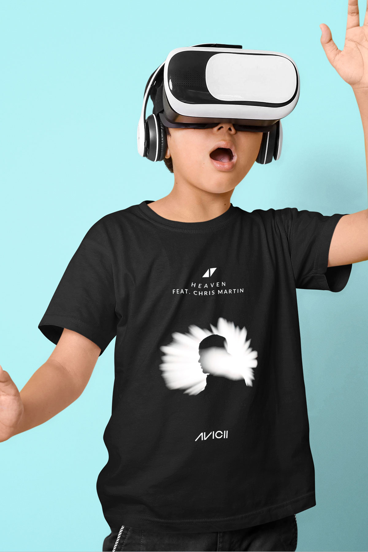 Avicii Baskılı Siyah Unisex Çocuk Tişört