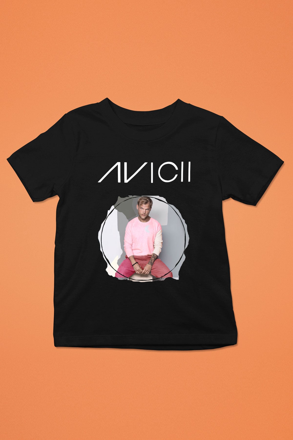 Avicii Baskılı Siyah Unisex Çocuk Tişört