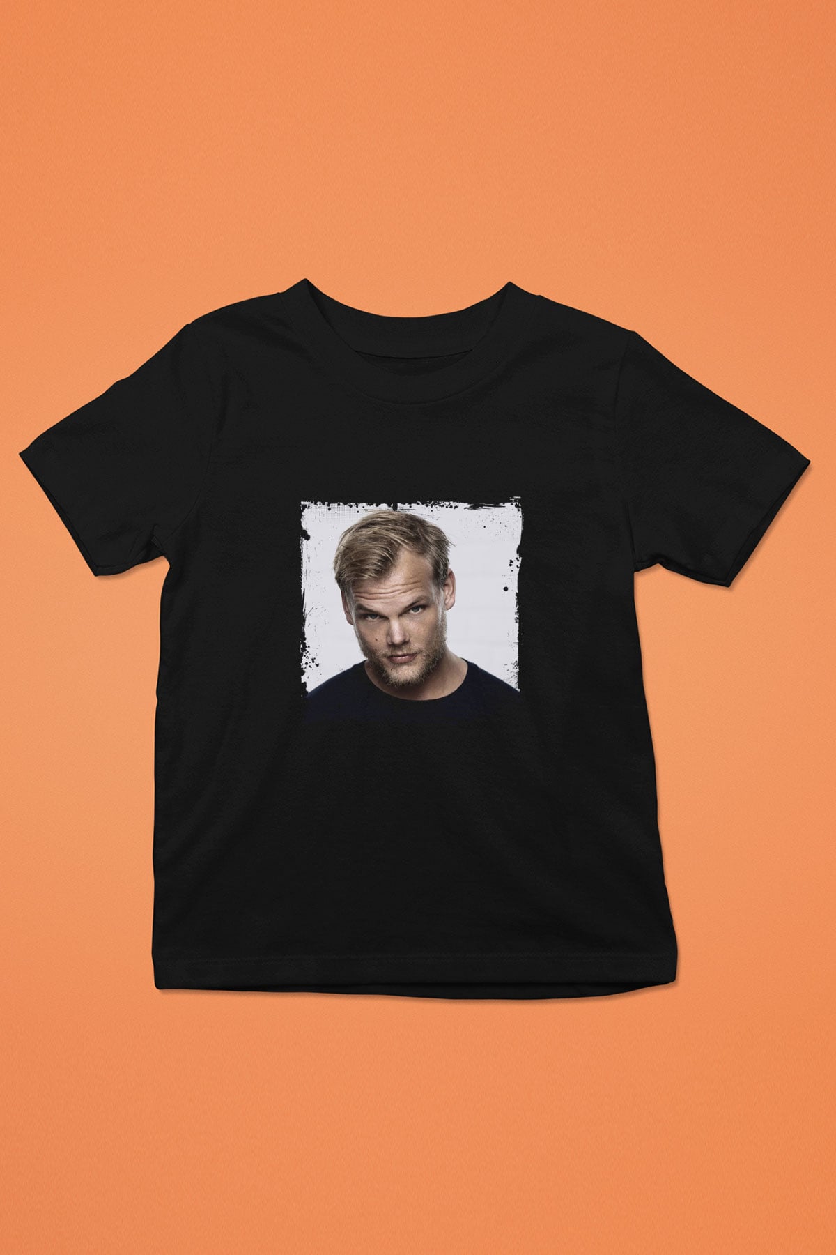 Avicii Baskılı Unisex Siyah Çocuk Tişört