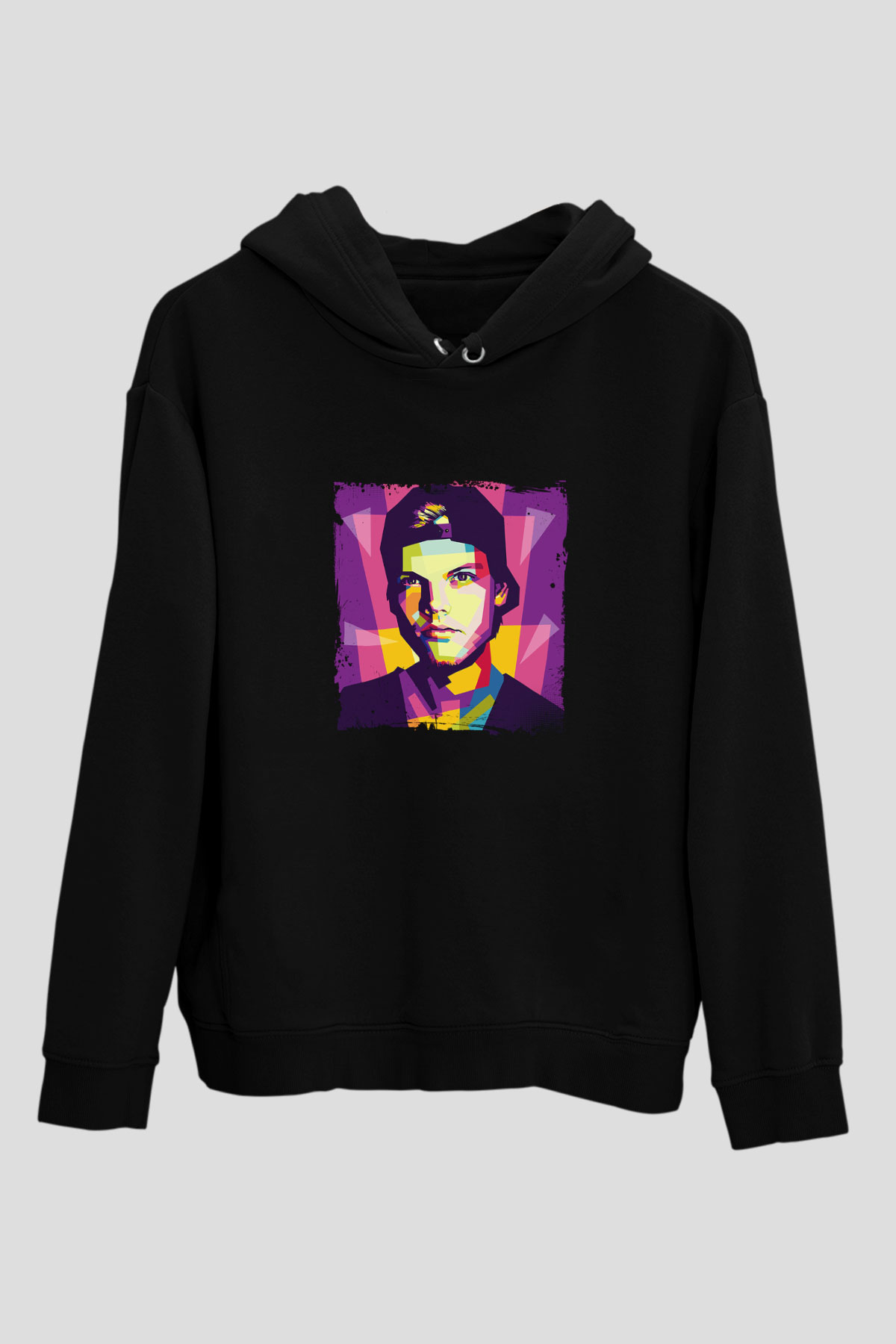 Avicii Baskılı Unisex Siyah Hoodie