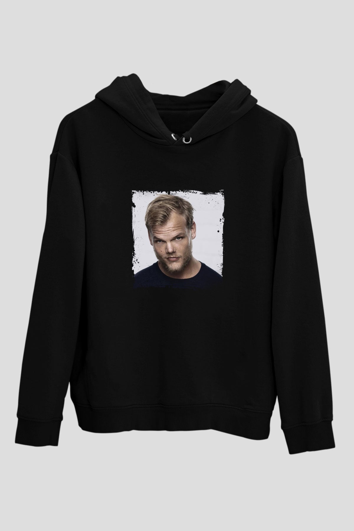 Avicii Baskılı Unisex Siyah Hoodie