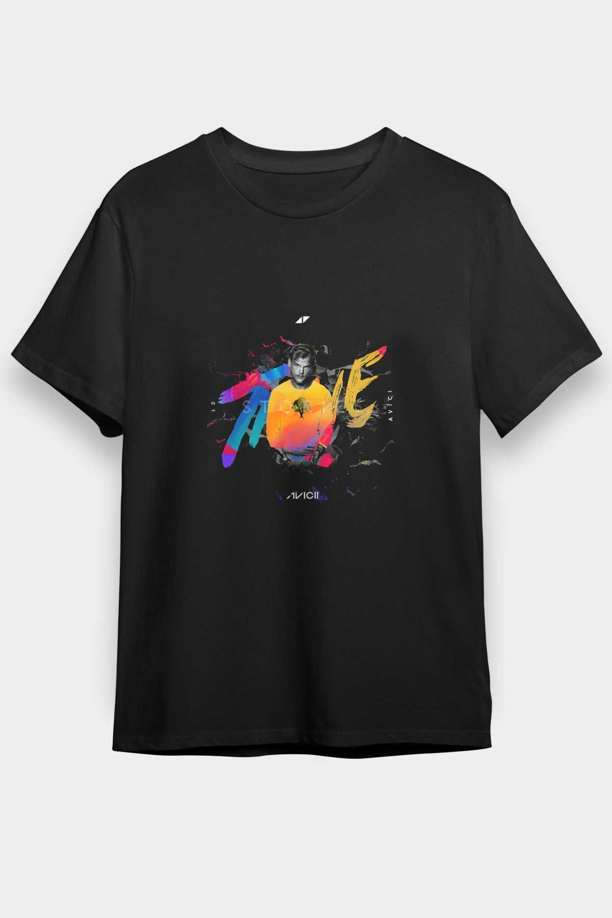 Avicii Baskılı Unisex Siyah Tişört