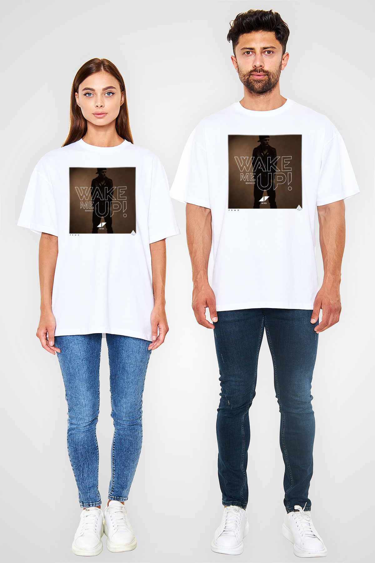 Avicii Beyaz Unisex Oversize Tişört T-Shirt