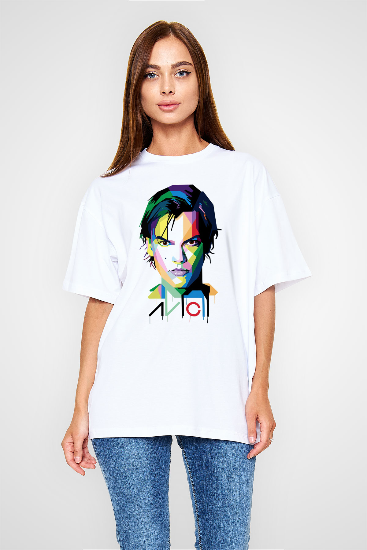 Avicii Beyaz Unisex Oversize Tişört T-Shirt