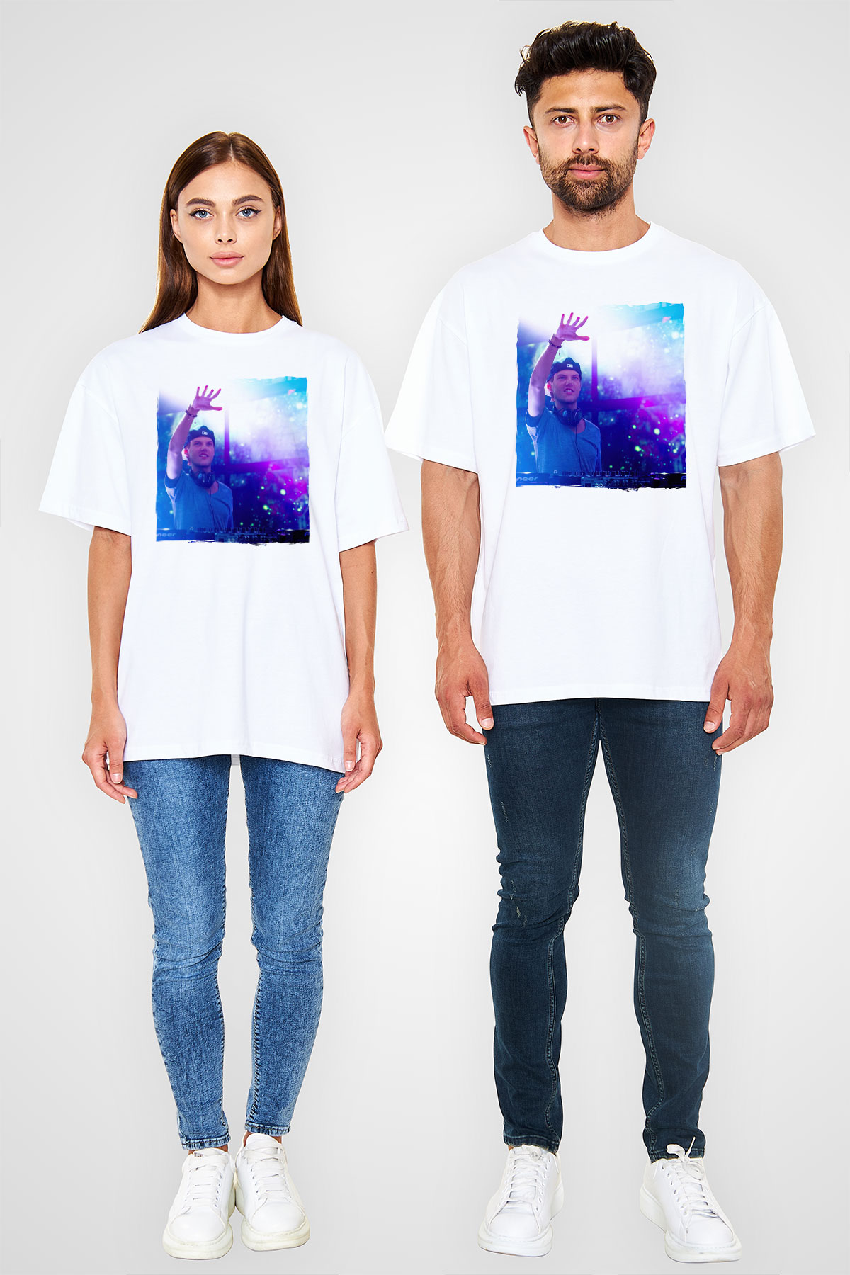 Avicii Beyaz Oversize Tişört Oversize T-shirt - TişörtFabrikası