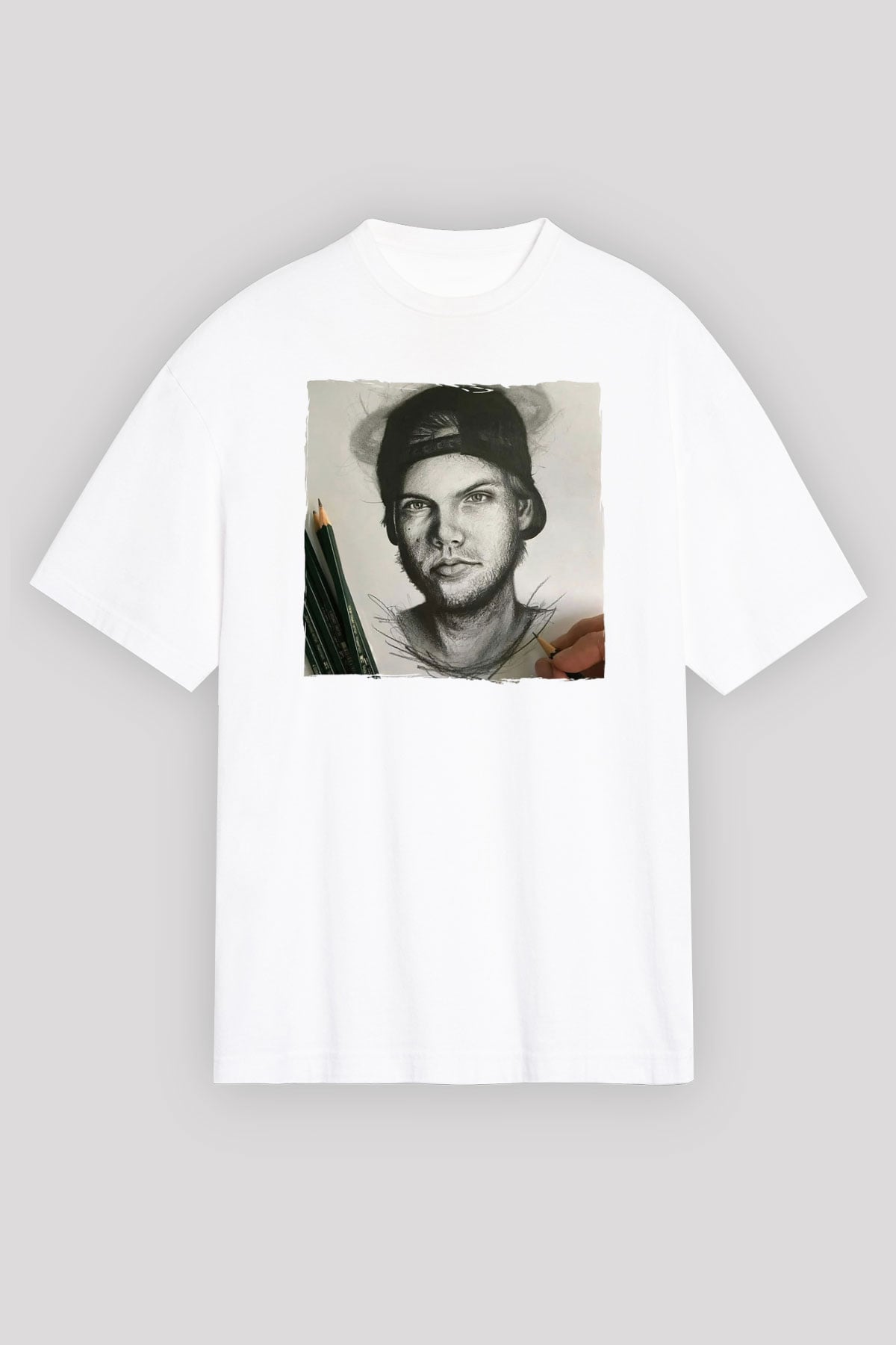 Avicii Beyaz Oversize Tişört Oversize T-shirt - TişörtFabrikası