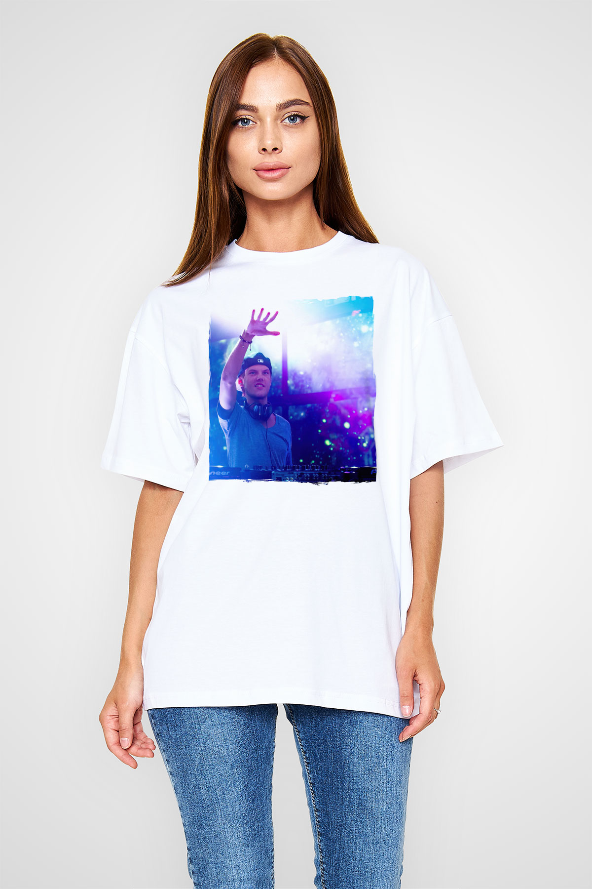 Avicii Beyaz Oversize Tişört Oversize T-shirt - TişörtFabrikası