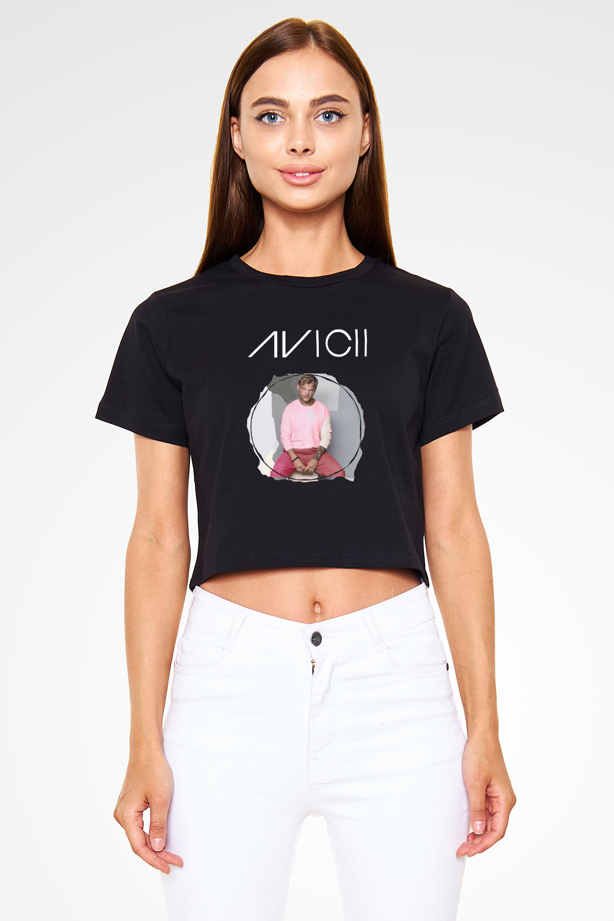 Avicii Siyah Crop Top Tişört