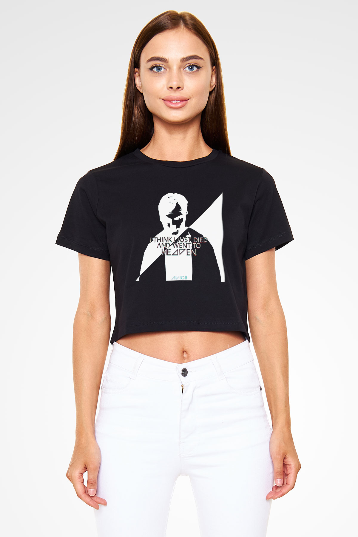 Avicii Siyah Crop Top Tişört