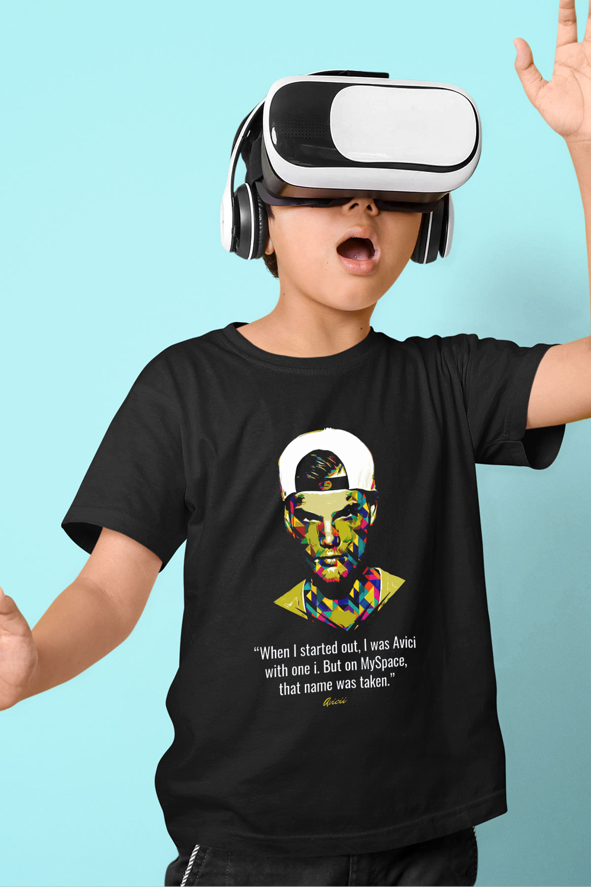 Avicii Siyah Unisex Çocuk Tişört