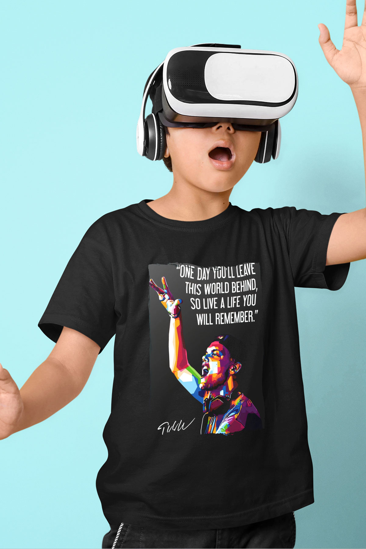 Avicii Siyah Unisex Çocuk Tişört