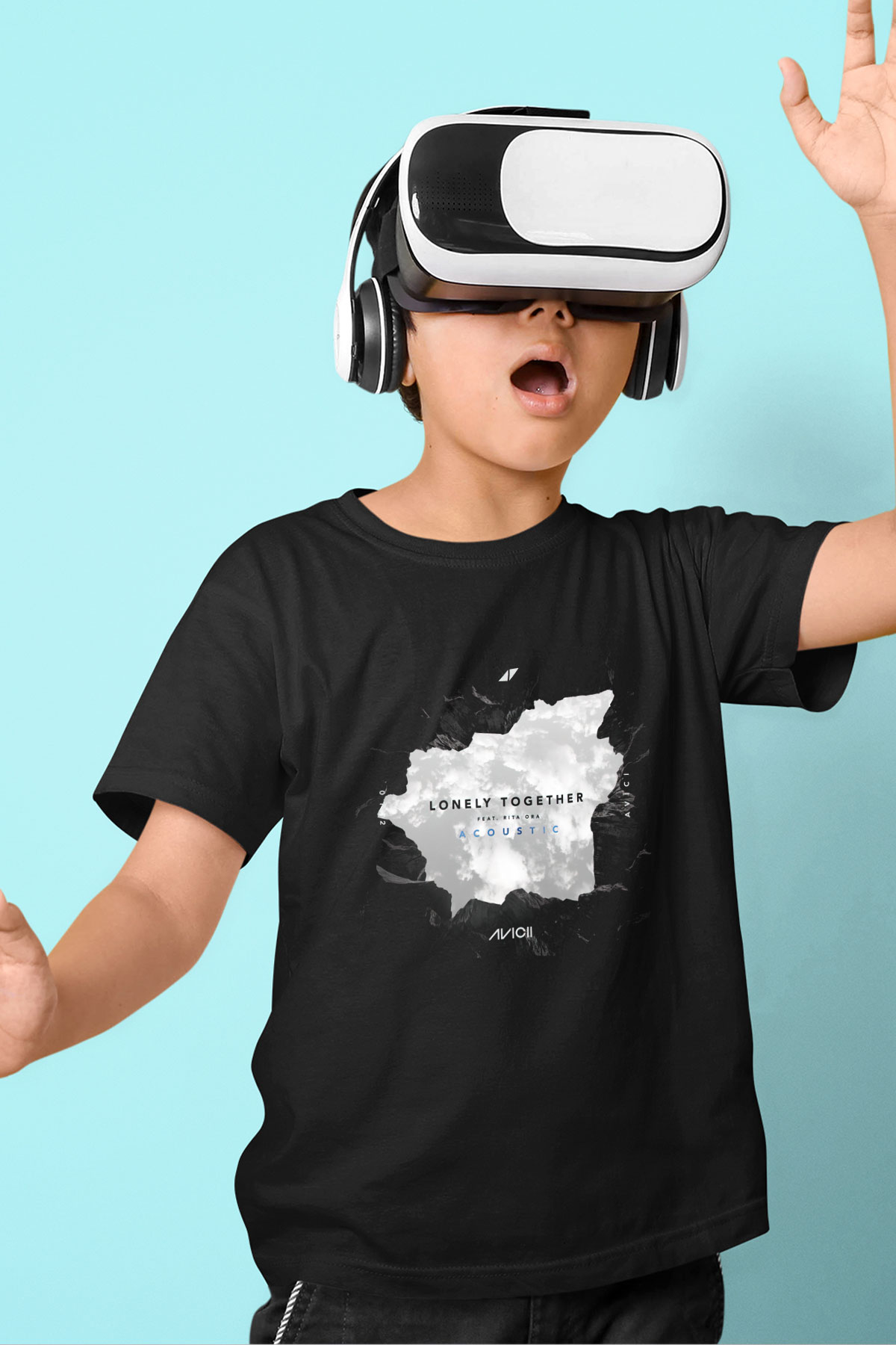 Avicii Siyah Unisex Çocuk Tişört