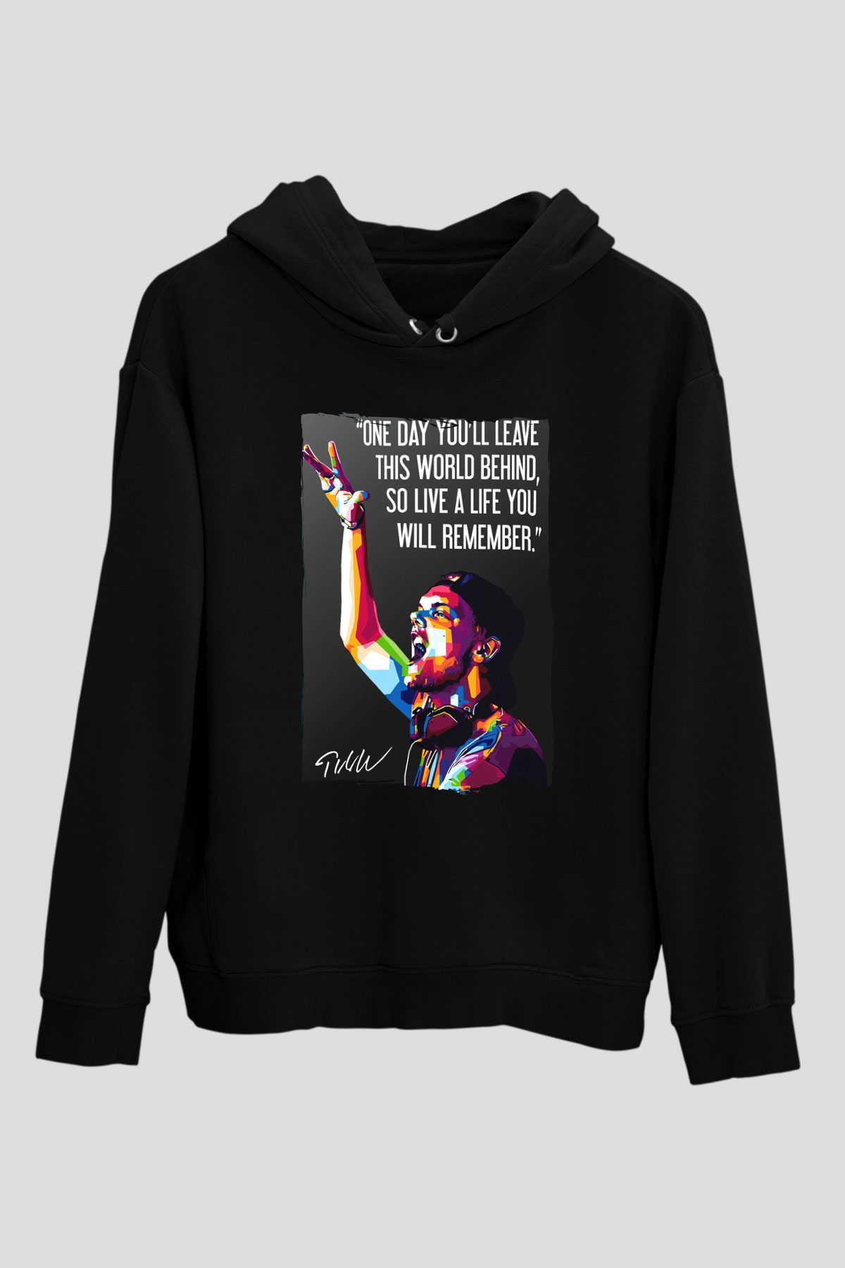 Avicii Siyah Unisex Kapüşonlu Sweatshirt