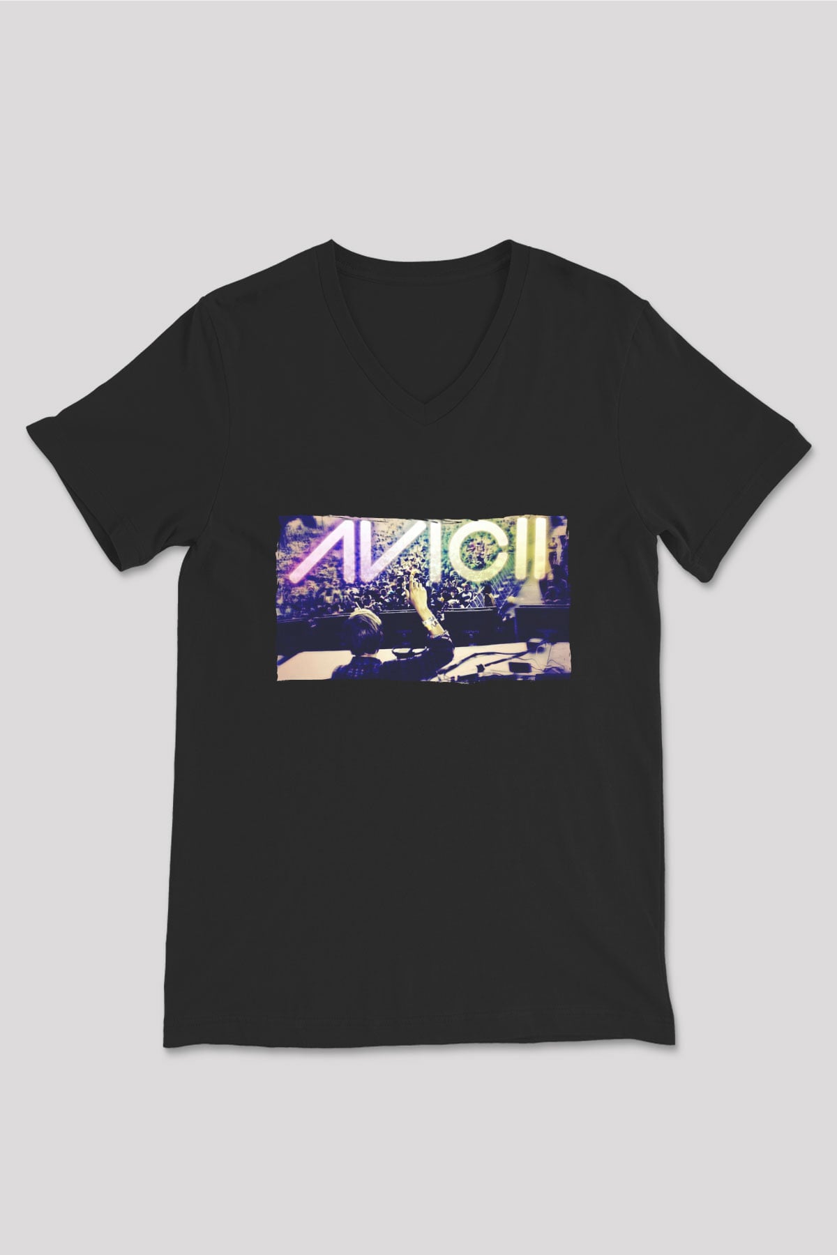 Avicii Siyah Unisex V Yaka Tişört