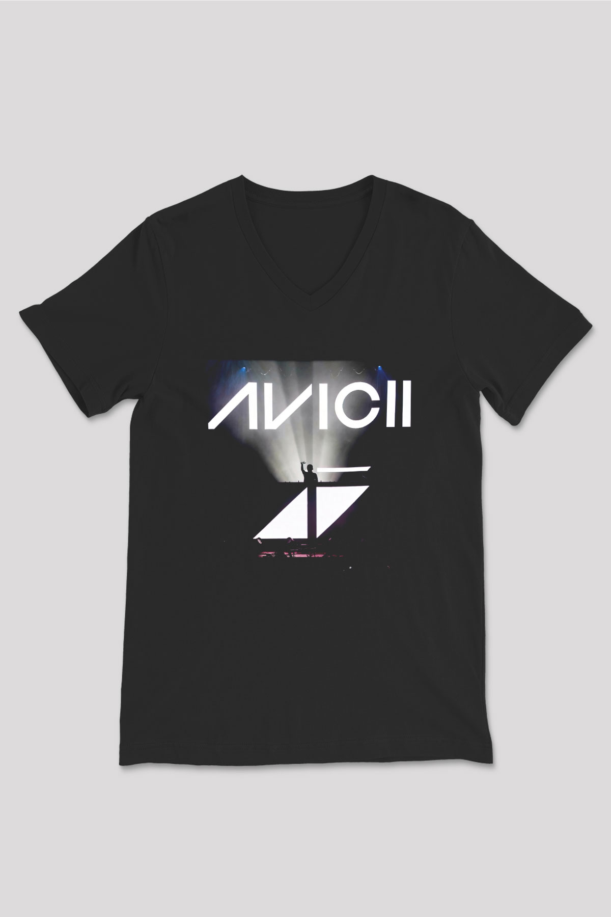 Avicii Siyah Unisex V Yaka Tişört