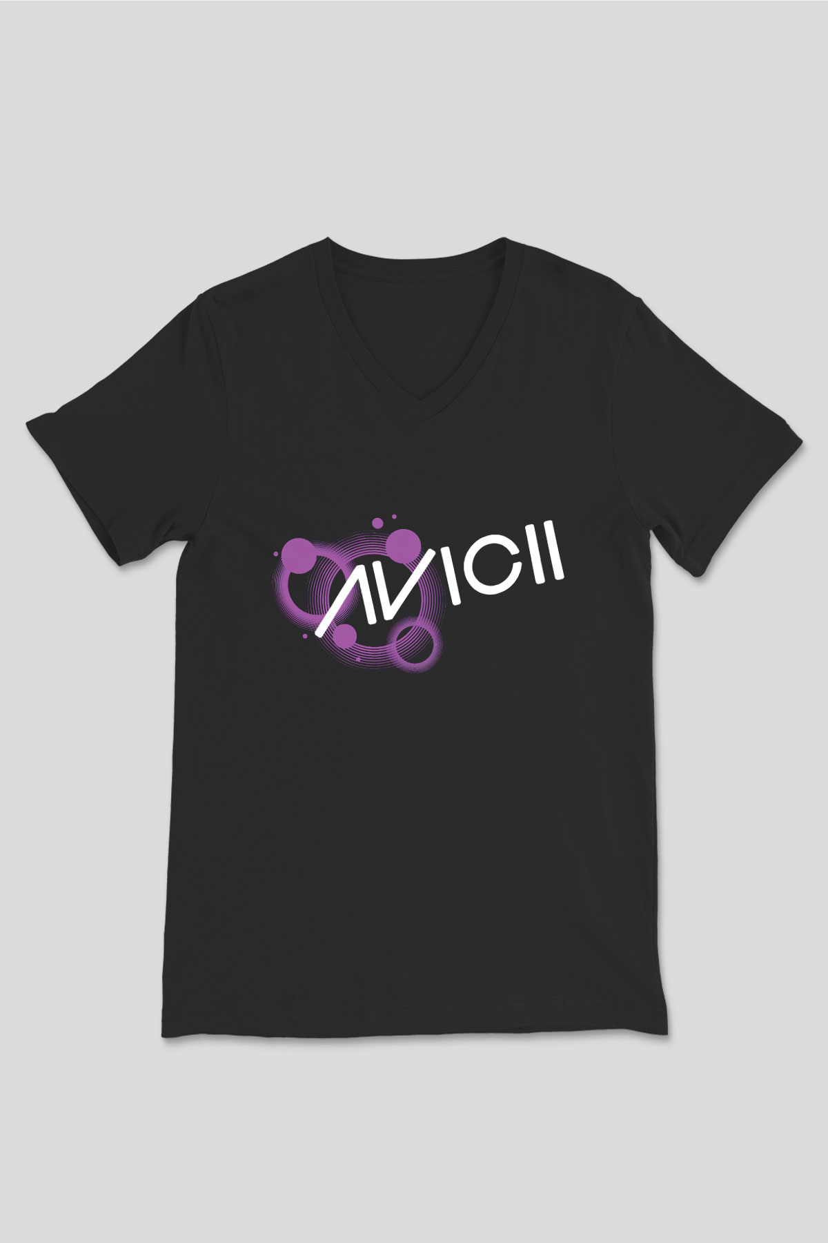 Avicii Siyah Unisex V Yaka Tişört