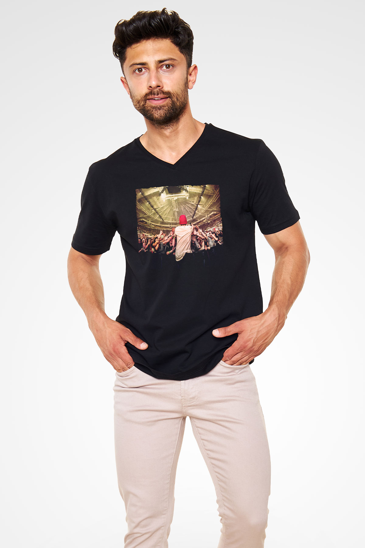 Avicii Siyah Unisex V Yaka Tişört