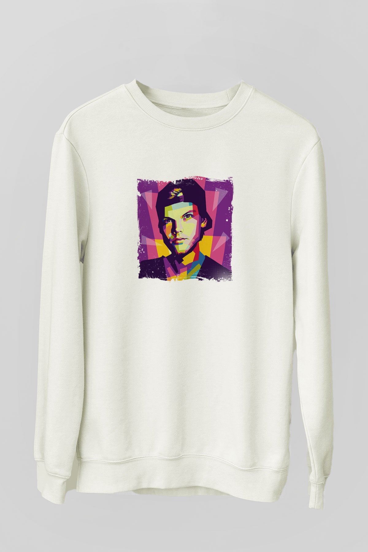 AviciiBaskılı Beyaz Sweatshirt