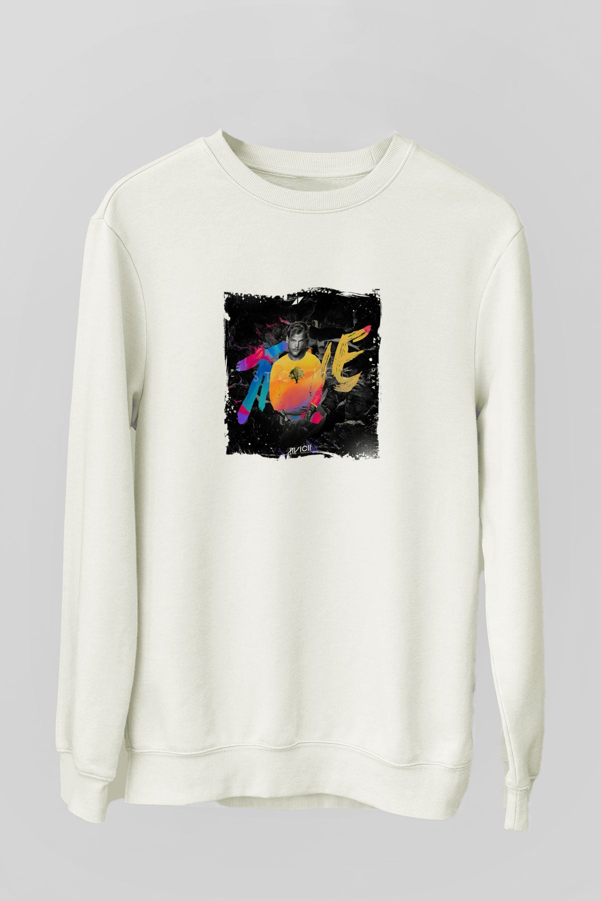 AviciiBaskılı Beyaz Sweatshirt