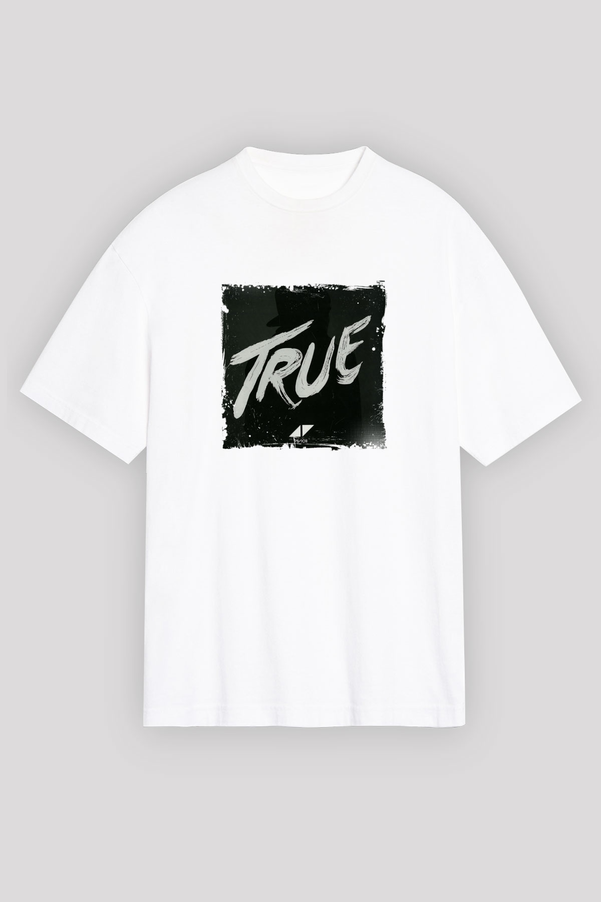 AviciiBaskılı Beyaz Oversize Tişört
