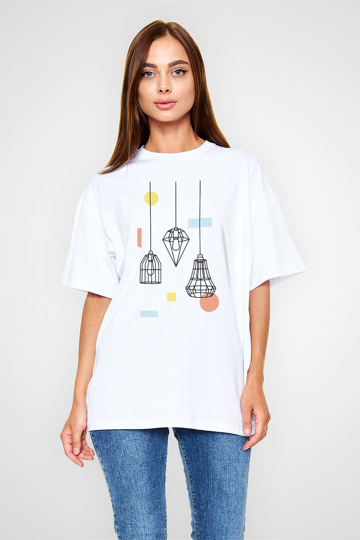Avizeci Beyaz Oversize Tişört Oversize T-shirt - TişörtFabrikası