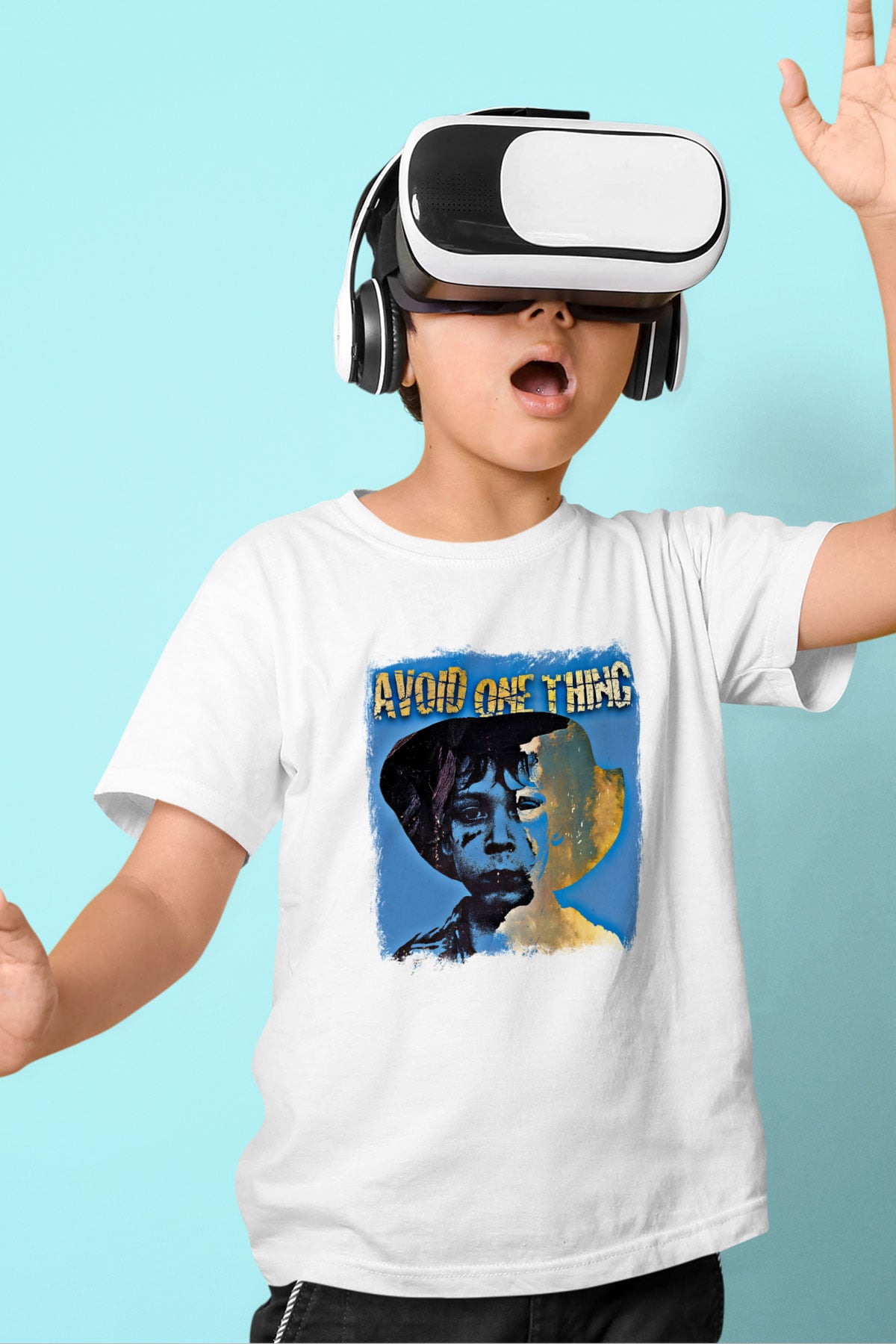 Avoid One Thing Baskılı Unisex Beyaz Çocuk Tişört