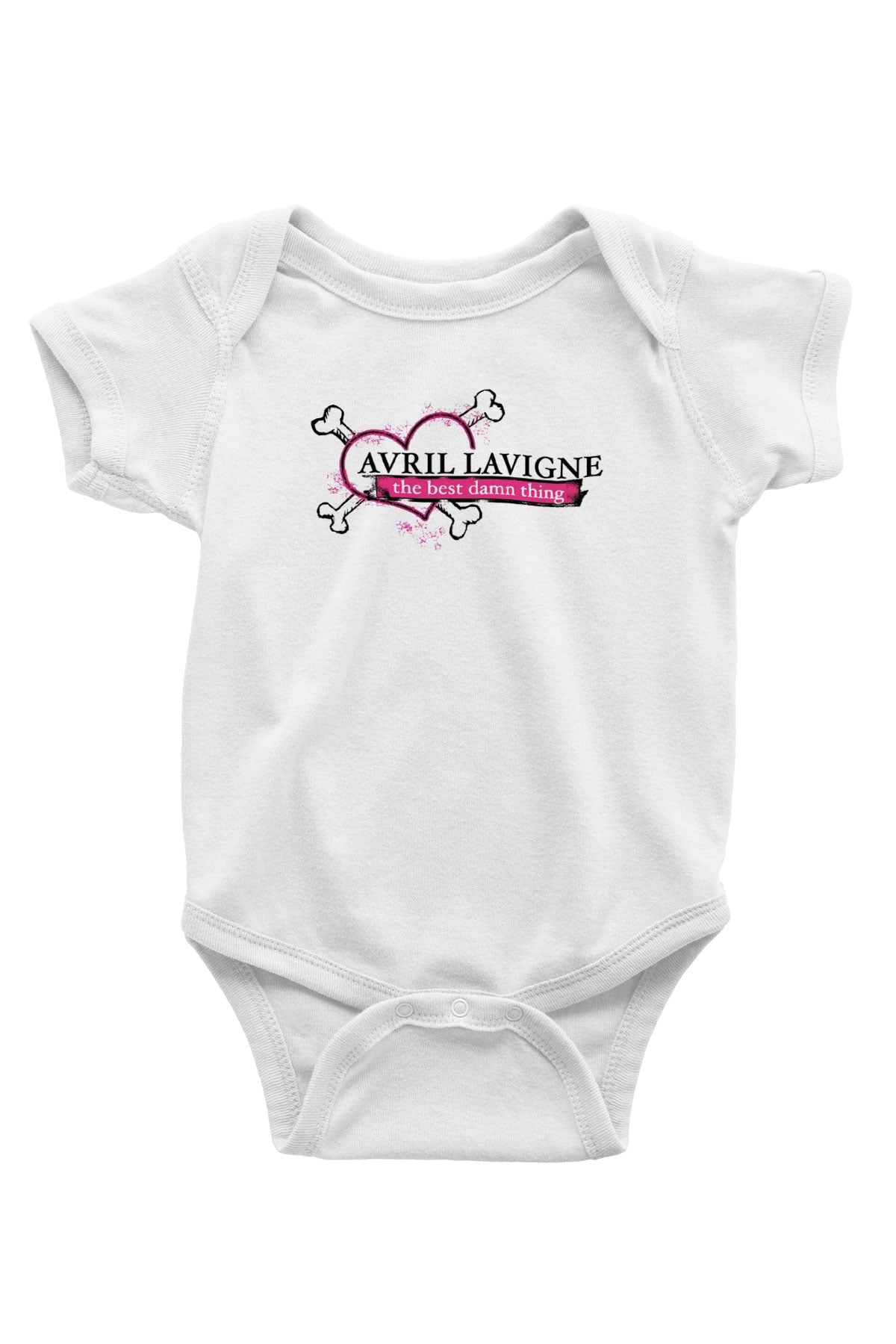 Avril Lavigne Baskılı Beyaz Unisex Bebek Body - Zıbın