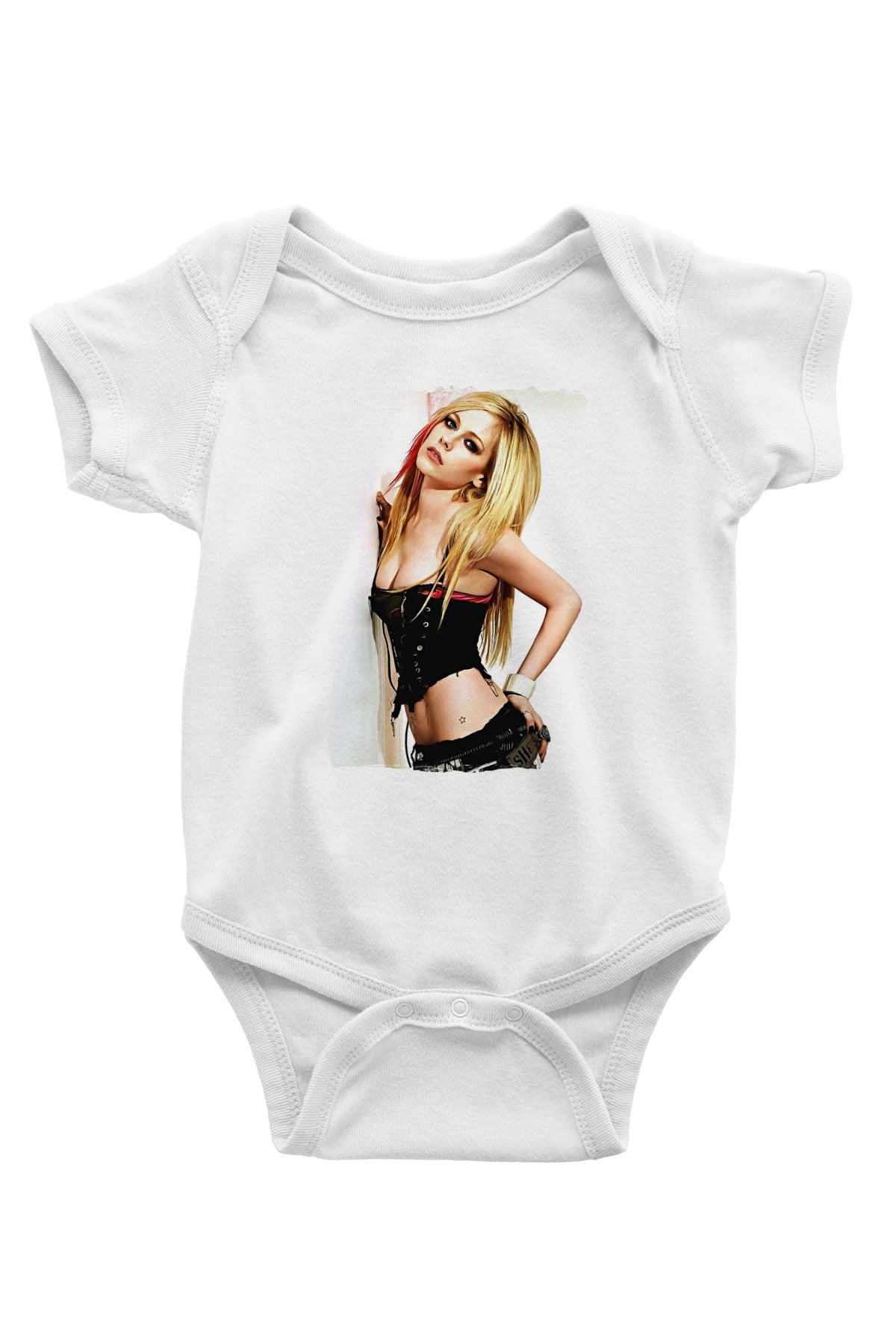 Avril Lavigne Beyaz Bebek Body - Zıbın