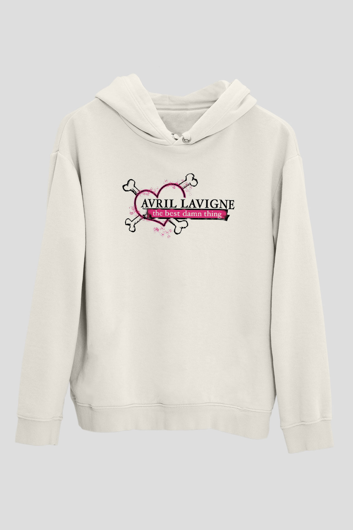 Avril Lavigne Beyaz Unisex Kapşonlu Sweatshirt