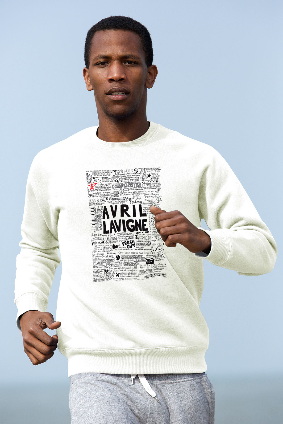 Avril Lavigne Beyaz Unisex Sweatshirt