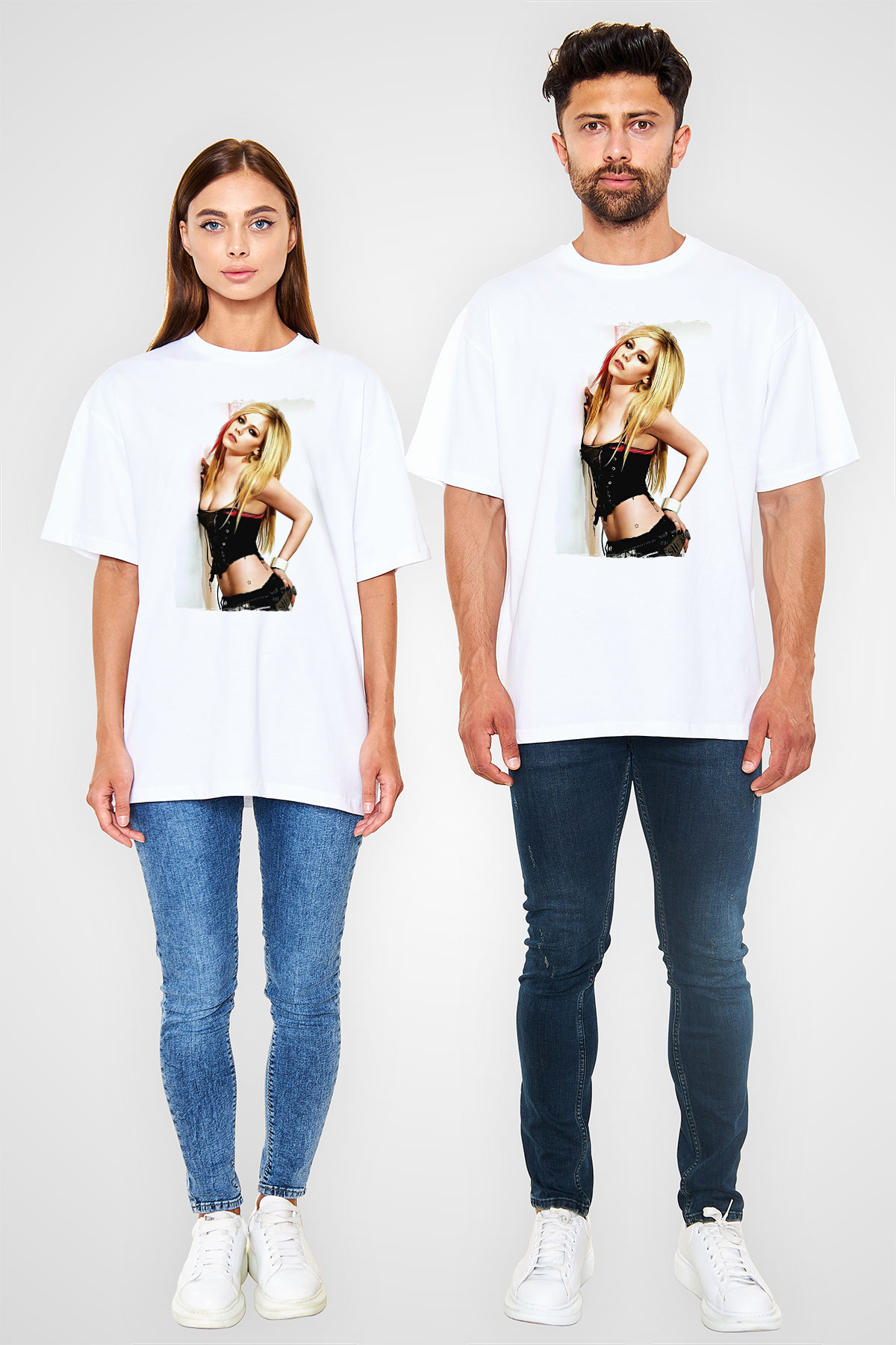 Avril Lavigne Beyaz Unisex Tişört T-Shirt - TişörtFabrikası