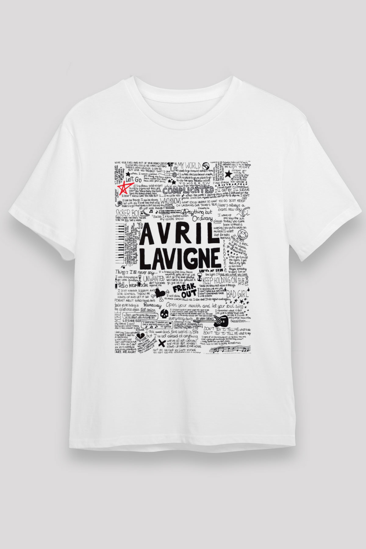 Avril Lavigne Beyaz Unisex Tişört T-Shirt - TişörtFabrikası