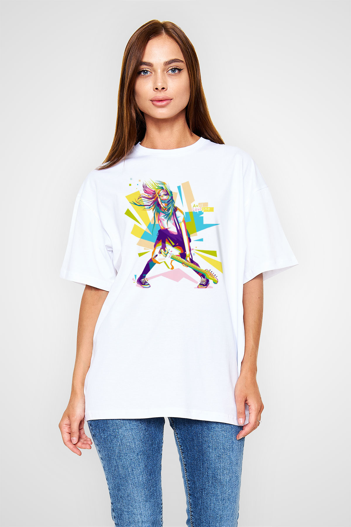 Avril Lavigne Beyaz Unisex Tişört T-Shirt - TişörtFabrikası