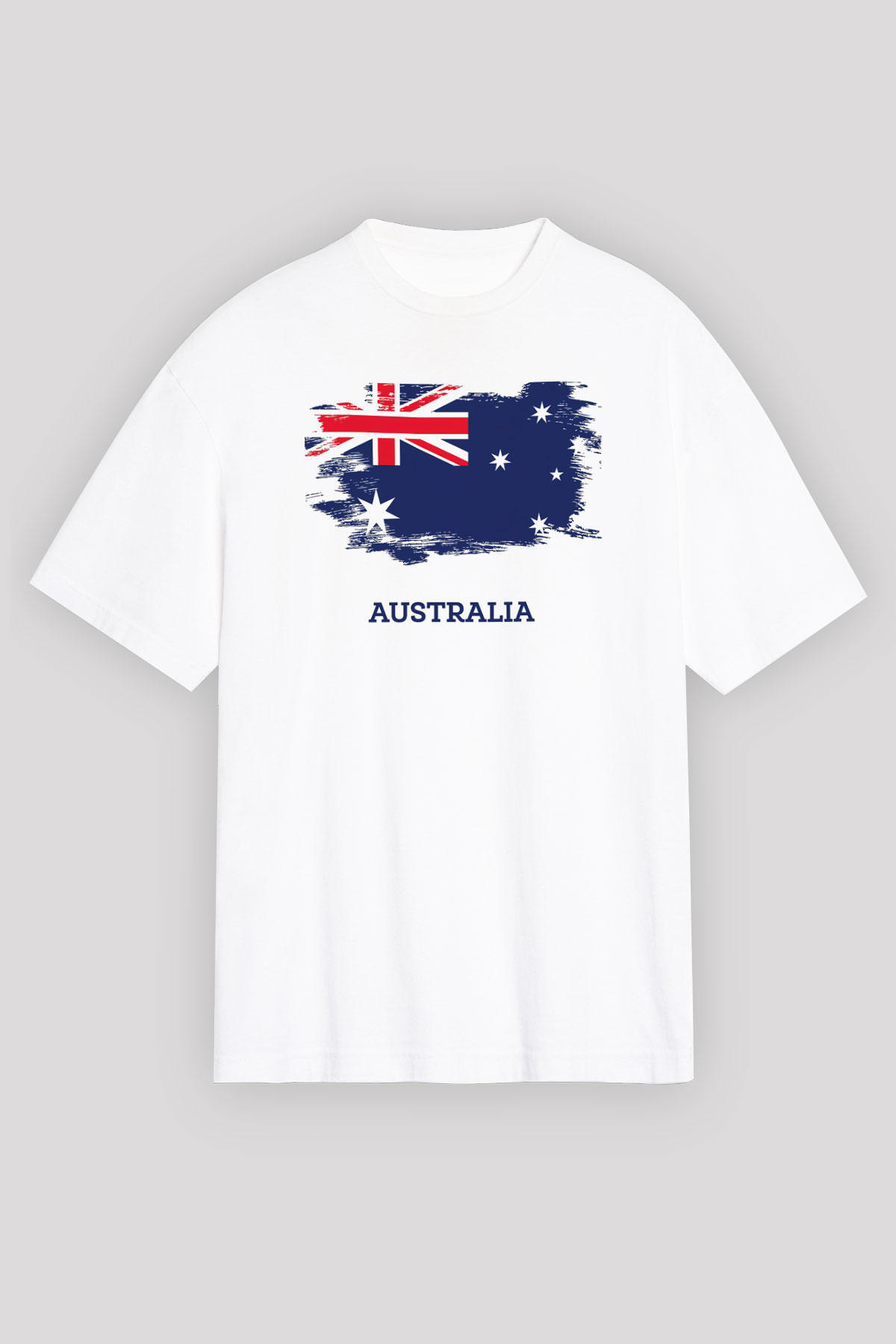 Avustralya Beyaz Unisex Oversize Tişört T-Shirt