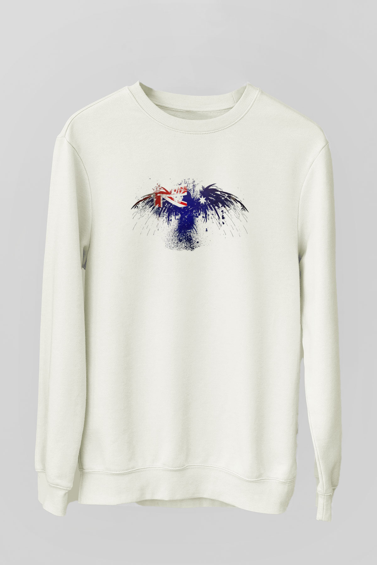 Avustralya Beyaz Unisex Sweatshirt