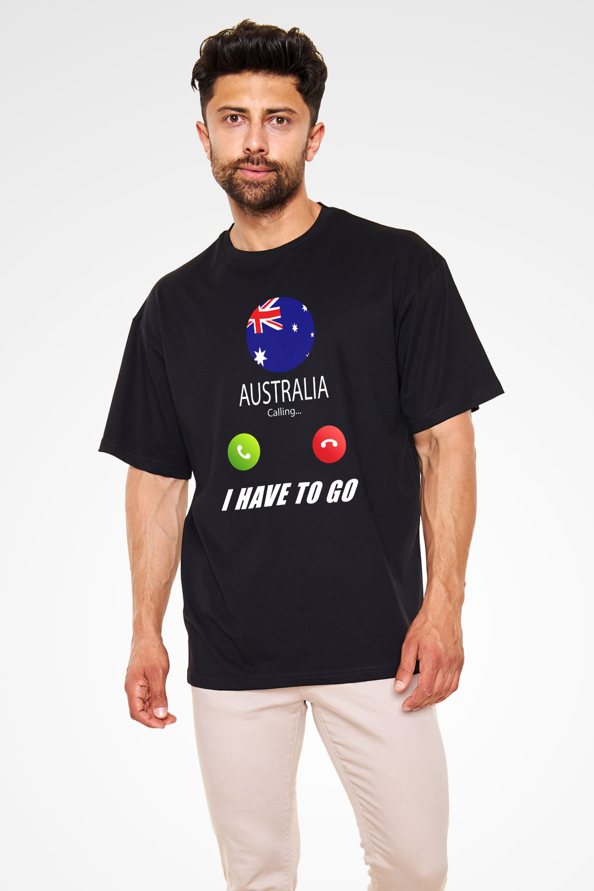 Avustralya Siyah Oversize Tişört Oversize T-shirt - TişörtFabrikası