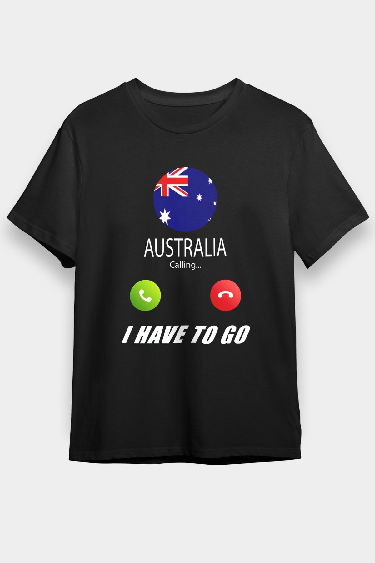 Avustralya Siyah Unisex Tişört T-Shirt - TişörtFabrikası