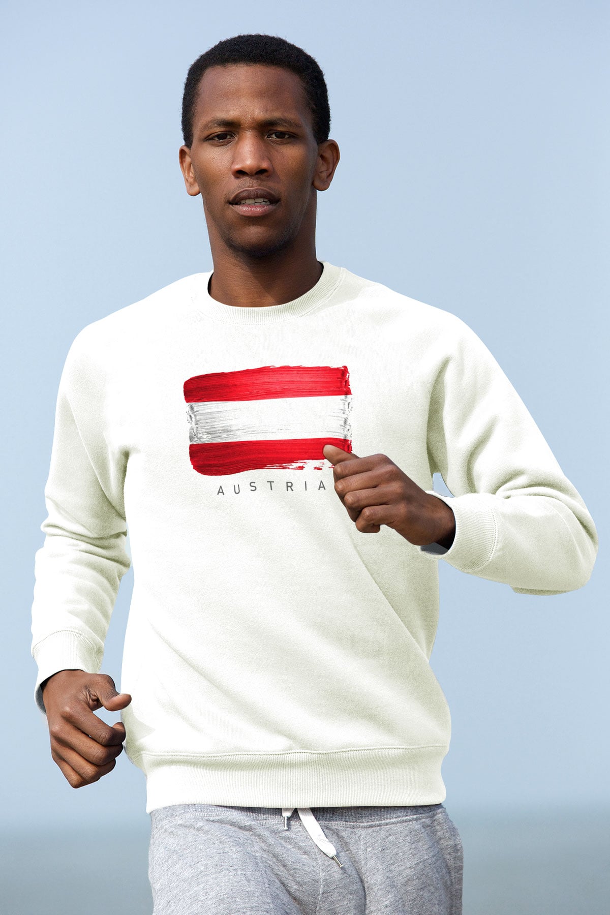 Avusturya Beyaz Unisex Sweatshirt