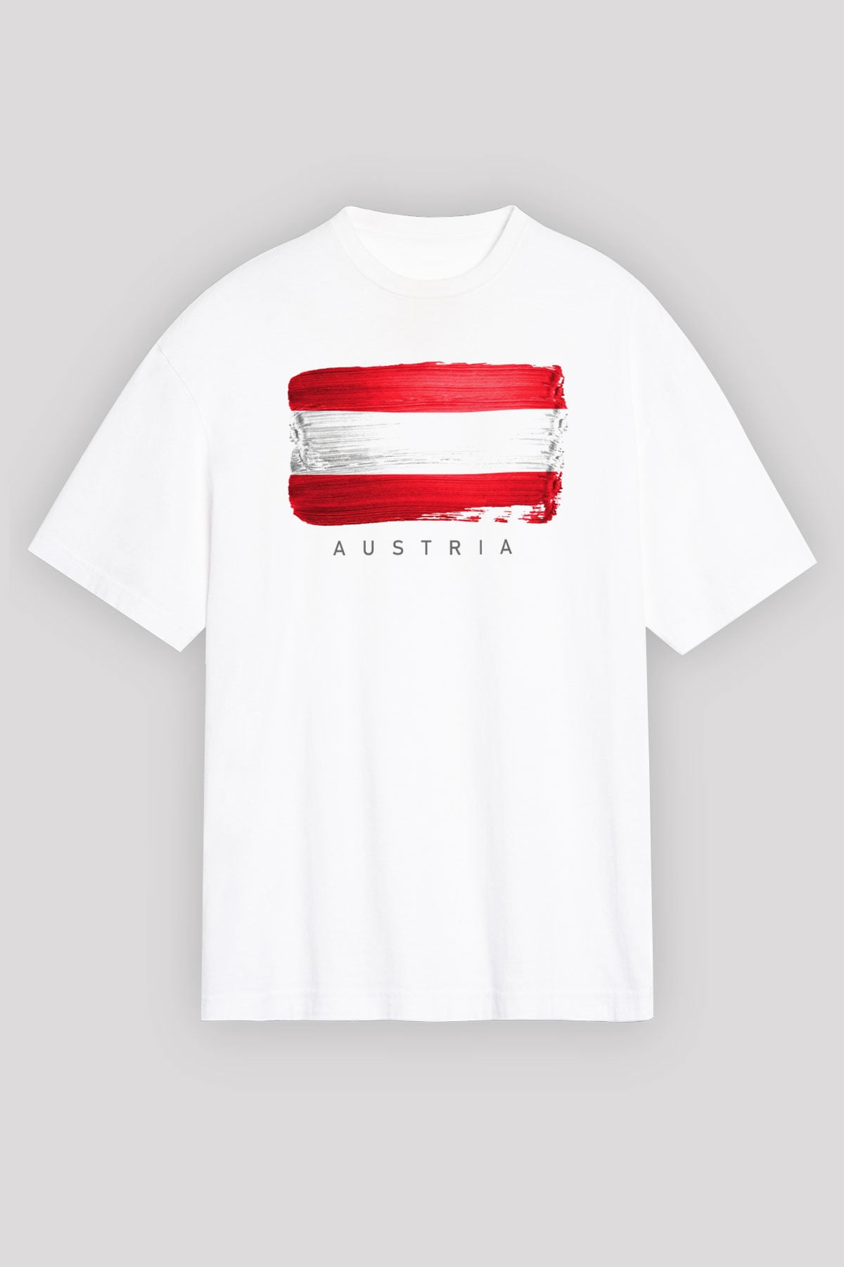 Avusturya Beyaz Oversize Tişört Oversize T-shirt - TişörtFabrikası