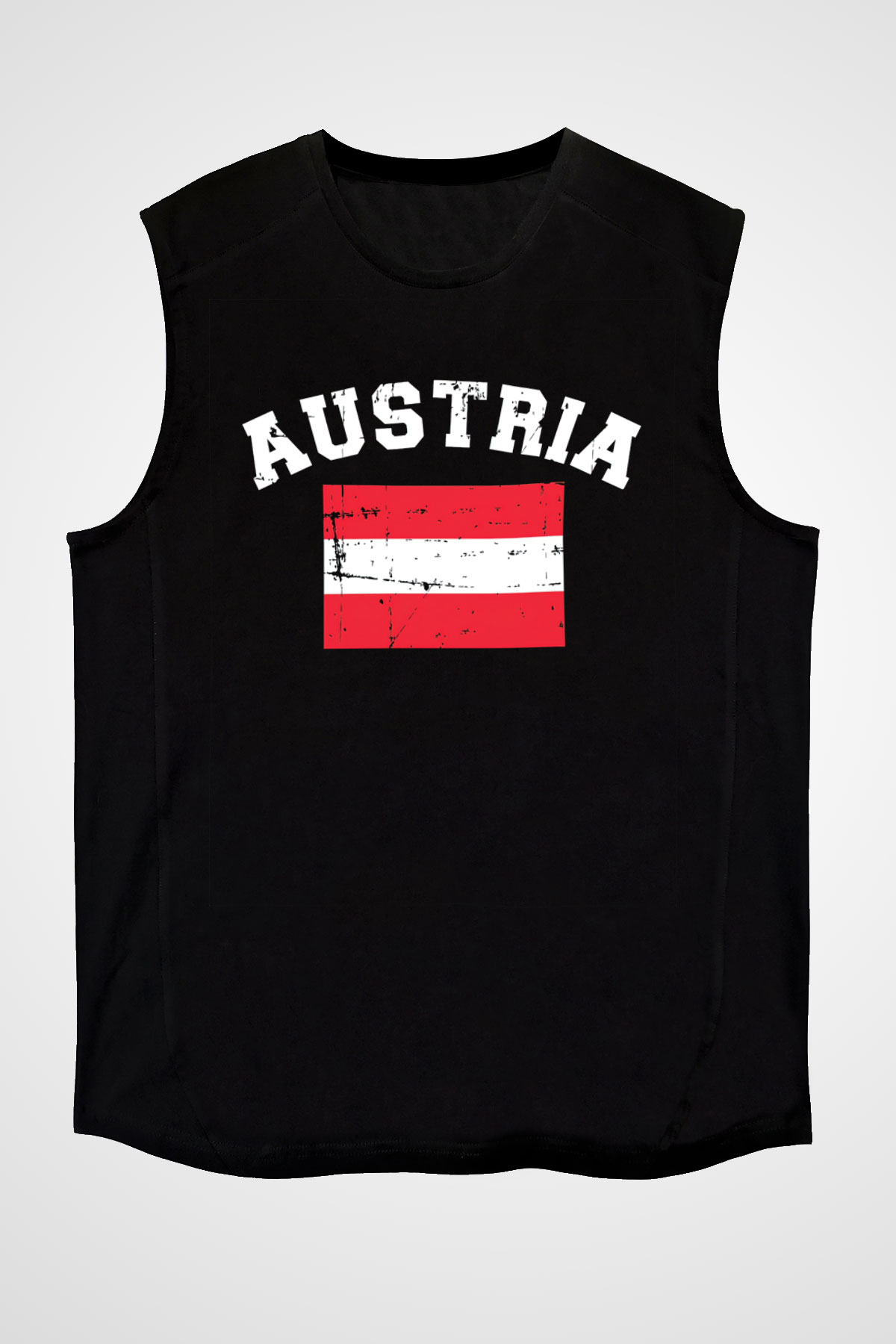 Avusturya Siyah Unisex Kolsuz Tişört