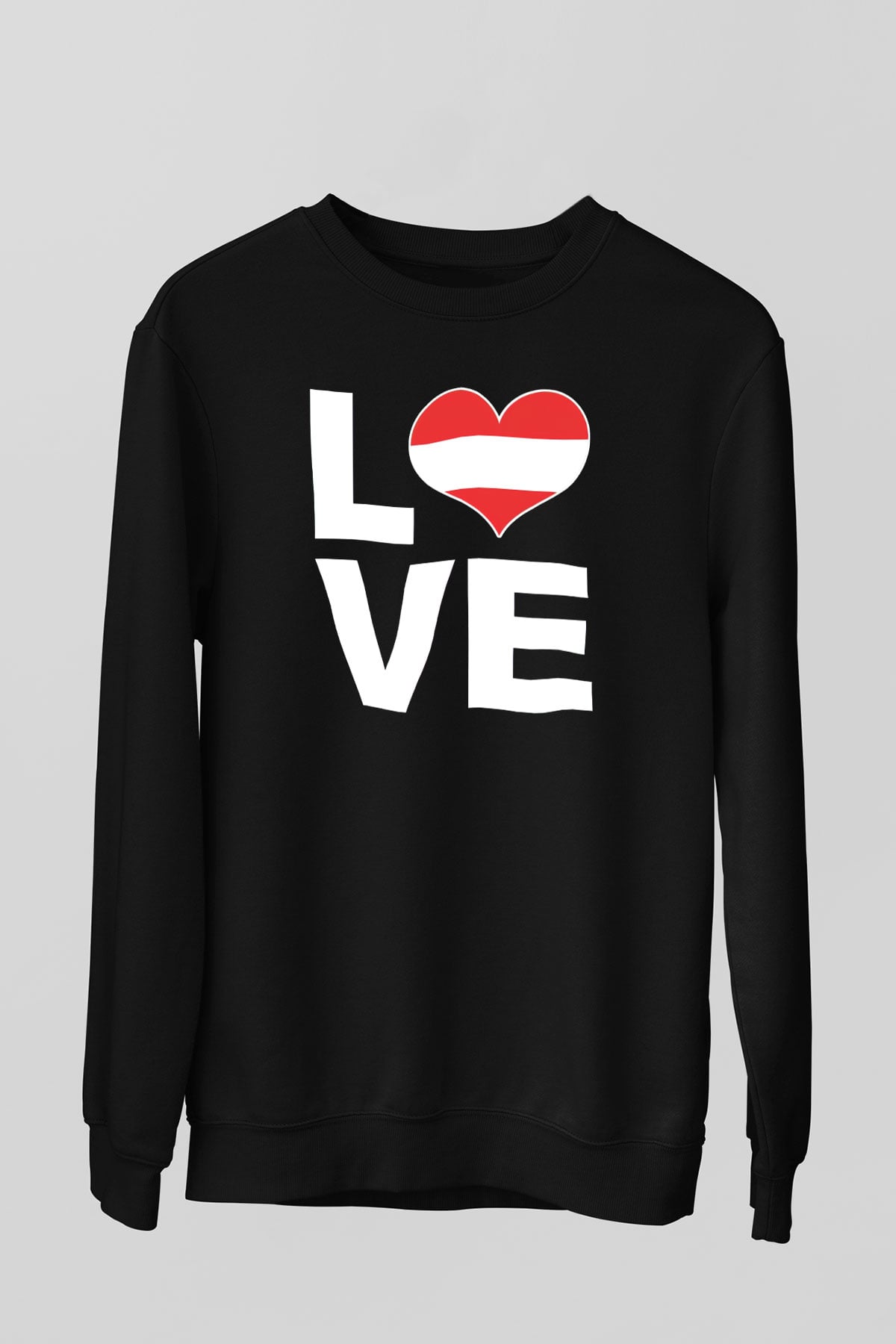 Avusturya Siyah Unisex Sweatshirt