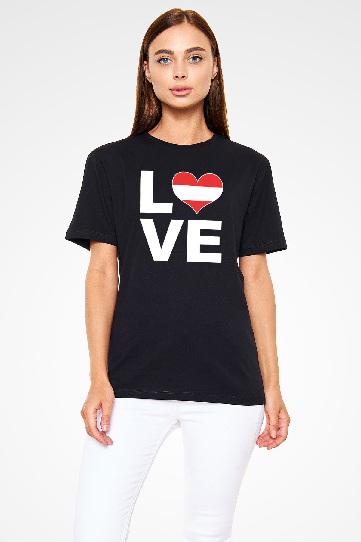 Avusturya Siyah Unisex Tişört T-Shirt - TişörtFabrikası