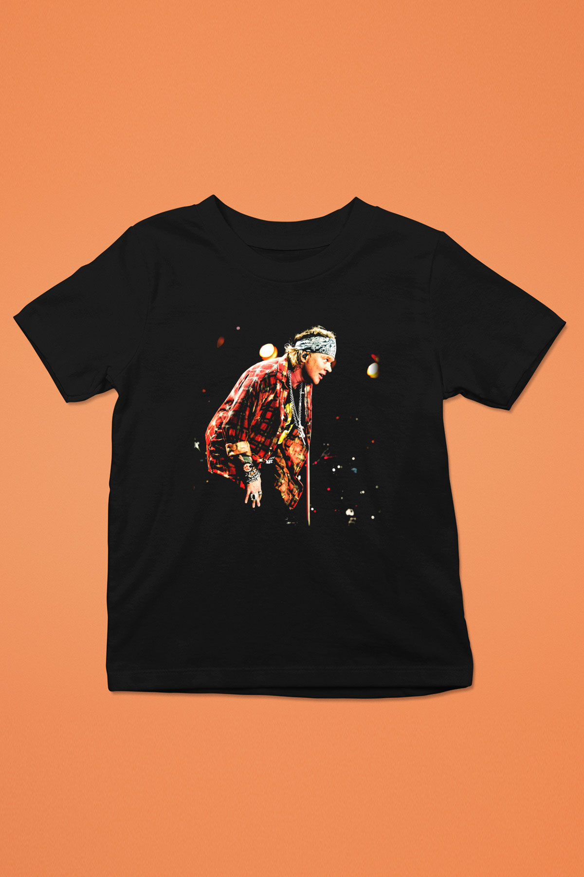 Axl Rose Baskılı Siyah Unisex Çocuk Tişört