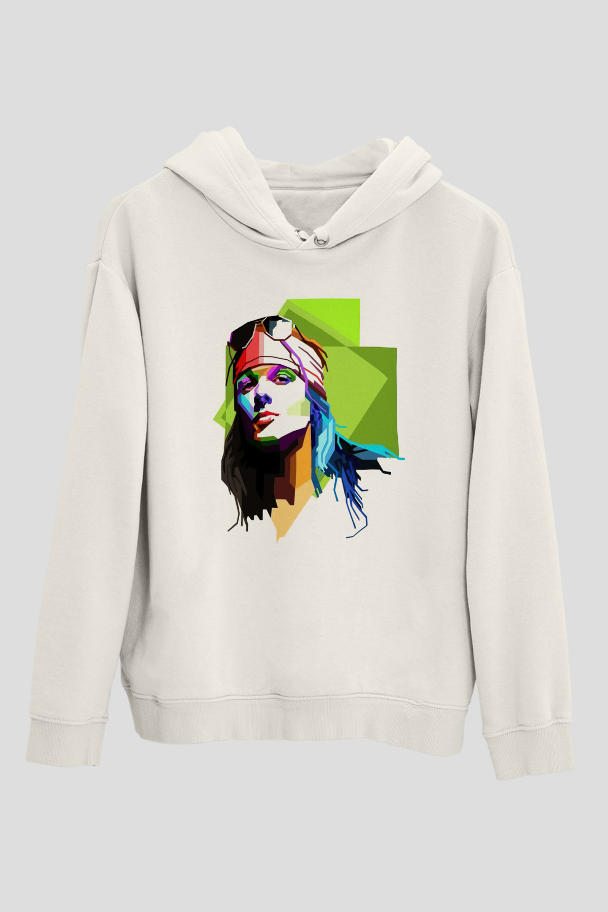 Axl Rose Beyaz Unisex Kapşonlu Sweatshirt