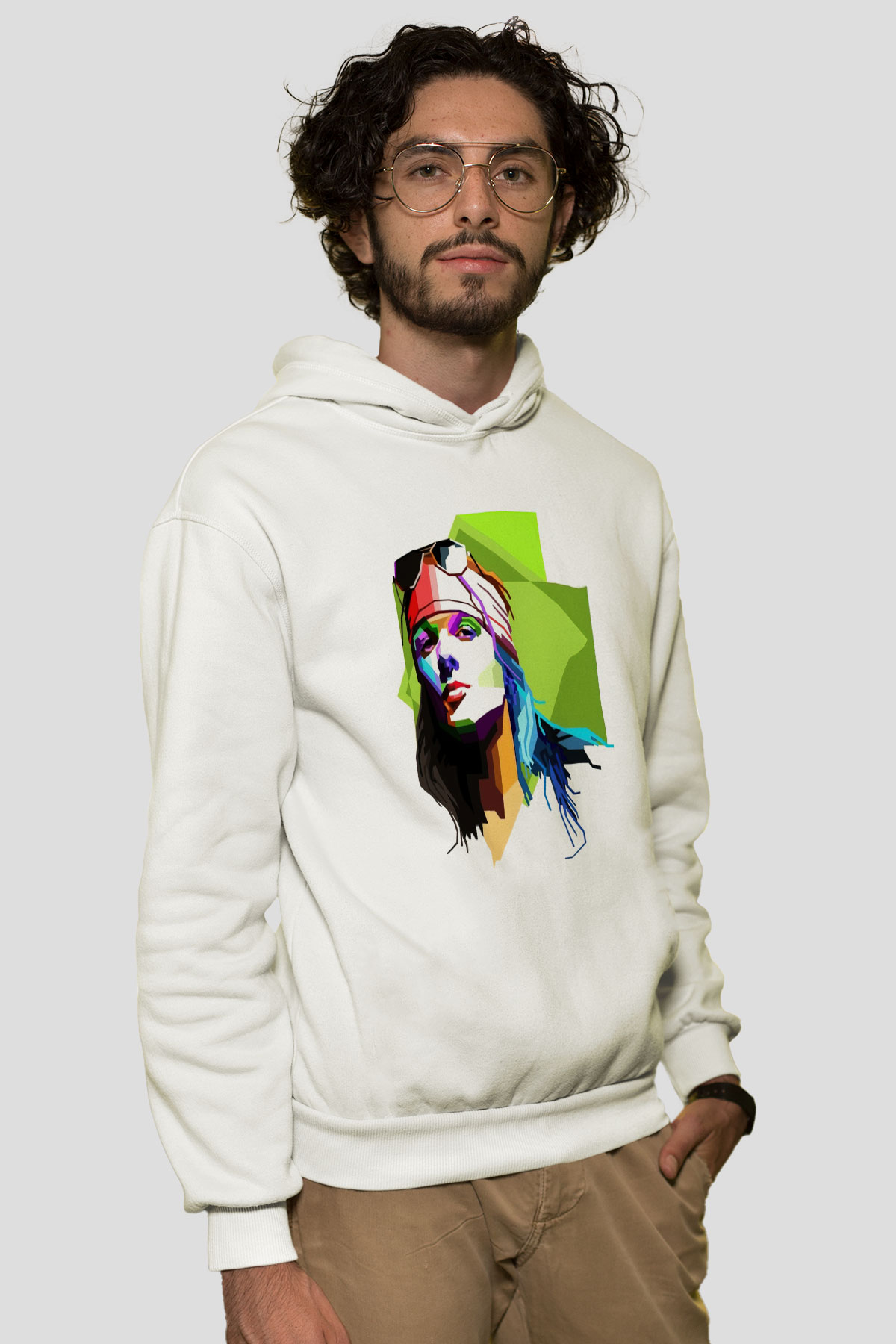 Axl Rose Beyaz Unisex Kapşonlu Sweatshirt