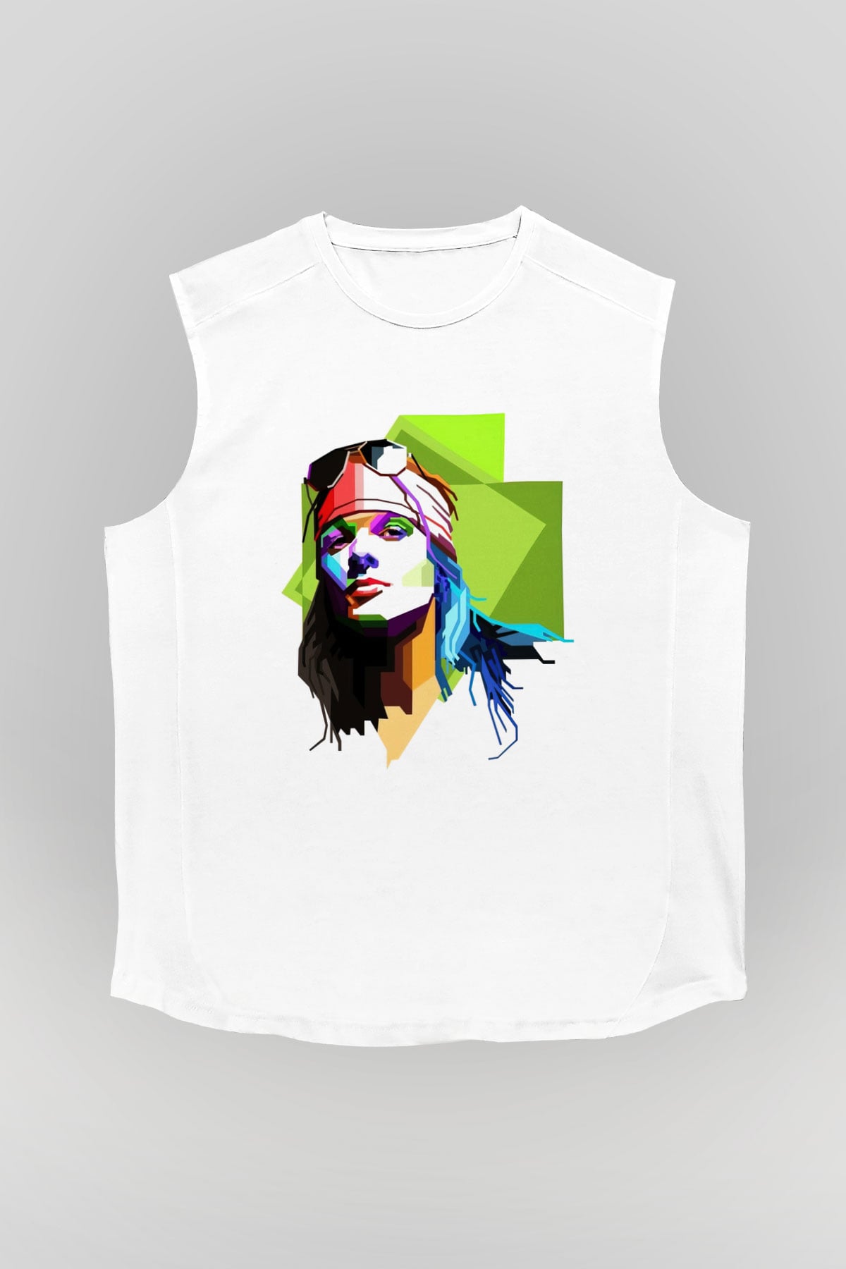 Axl Rose Beyaz Unisex Kolsuz Tişört