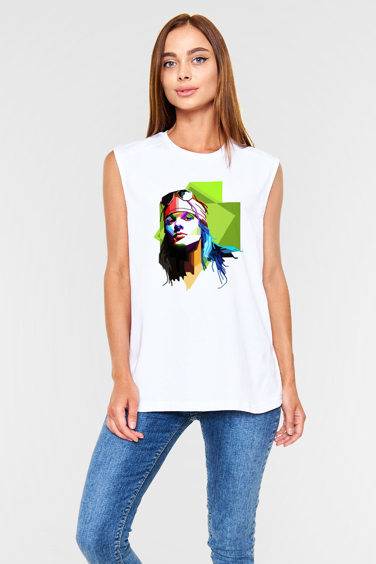 Axl Rose Beyaz Unisex Kolsuz Tişört